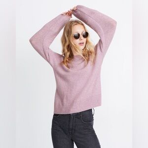 Madewell Payton Pullover Sweater in Coziest Yarn Heather Lilac L